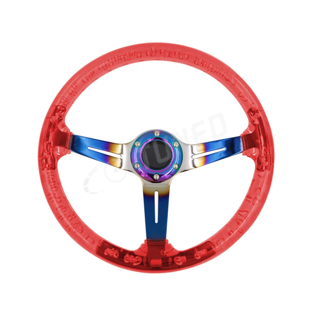 クリアバブルステアリング Amazon | ZS ステアリング ハンドル 340mm ネオ クローム 6 ホール