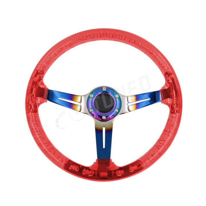 アクリルクリスタルバブル ステアリングホイール タイタニウムブルー