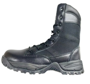 Bottes tactiques en cuir de vachette marron et noir TSB13 avec manchons Oxford respirants, bottes de combat classiques légères à tige haute - Product Image 1