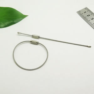 YIWANG Fashion Design 120mm Metal Silver Stainless Steel Wire <b>Rope</b> Keychain - Product Image 2
