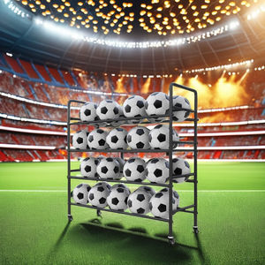 Commercio all'ingrosso dello stadio della scuola di qualità del metallo nero al dettaglio del pavimento del supporto di calcio espositore per il calcio del pallone del negozio - Product Image 2