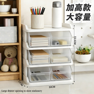 Desktop Shelf B2 Multi Layer Storage Rack 30cm X 17cm X 23.5cm With <b>Clear</b> <b>Drawers</b> For Office Organizer - Product Image 3