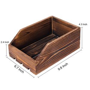 Rustique Marron Organisateur De Table Panier Porte-Lettre En <span class=keywords><strong>Bois</strong></span> Dossier Conteneur - Product Image 6