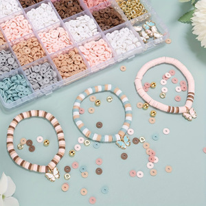 Diy Jewelry <b>Set</b> 24 Compartment Polymer Clay <b>Beads</b> Spacers For Childrens Bracelet Making Age 7 12 Years - Product Image 4