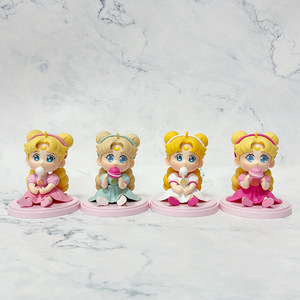 Figurine d'<span class=keywords><strong>enfance</strong></span> de Sailor Moon Usagi, version mignonne Q, avec chewing-gum et glace, plusieurs poses, robes colorées, décoration d'anime - Product Image 2