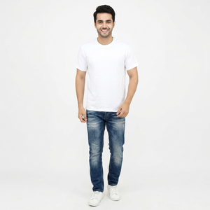 Men's Summer 220 Grams 100% Cotton Jersey T-Shirts Regular Fit Casual Style 3D Embroidery Custom Logo OEM Solid Colors - Product Image 1