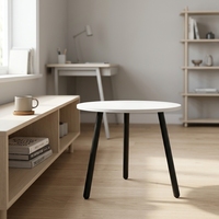 Ensemble de table de conférence moderne en bois rond pour 4 personnes, pour la maison, le bureau et le salon
