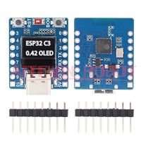 Papan Pengembangan ESP32-C3 OLED Supermini dengan Antena Keramik Oled 0,42 Inci WiFi OEM