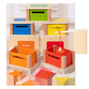 Caja de Pesca de Madera Montessori Personalizada para Bebés, Clasificación de Colores, Monedas, Juguete Educativo Temprano para el Desarrollo Cognitivo de Niños - Product Image 3