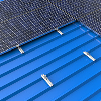 Kit de montage solaire en alliage d'aluminium anodisé argenté, sur mesure (taille et logo OEM), incluant rail PV, pied en L, pince intermédiaire et pince d'extrémité
