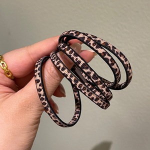 6Mm Rộng Phẳng Leopard In Kaki Tóc Scrunchies Kẻ Sọc Tóc Đàn Hồi Ban Nhạc Hàng Đầu Độ Đàn Hồi <span class=keywords><strong>Ponytail</strong></span> Chủ Tóc Quan Hệ Cho Các Cô Gái - Product Image 5