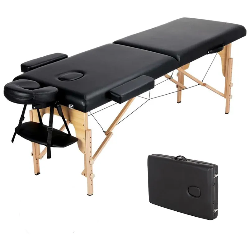 Table de beauté multifonctionnelle de massage de couleur noire lit de massage de salon de beauté lit de couverture de massage de spa bon marché