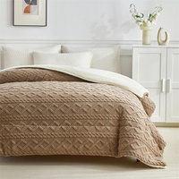 Couette thermique en molleton de flanelle gaufrée moelleux cachemire livraison directe chaud épaissir hiver velours Sherpa couverture roi couette