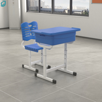 Ensemble de bureau et chaise d'école en plastique ABS réglable en hauteur, qualité garantie