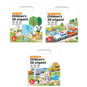 Livre d'autocollants 3D en origami pour enfants, grand puzzle éducatif de dessins animés pour la petite enfance, version anglaise, pour l'exportation - Product Image 6