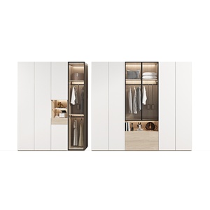 Armario <span class=keywords><strong>de</strong></span> Dormitorio Moderno <span class=keywords><strong>de</strong></span> Madera Gris con Amplios <span class=keywords><strong>Cajones</strong></span> y Puertas <span class=keywords><strong>de</strong></span> Vidrio, con Espacio para Colgar <span class=keywords><strong>Ropa</strong></span> y Exhibición - Product Image 5