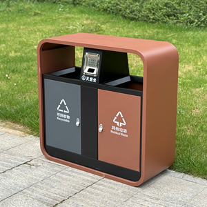 גדול 60l חוץ פסולת מתכת חיצונית מיון אשפה יכול רשת כפולה רחוב עירוני סיווג עירוני