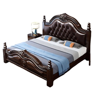 Cama Moderna de Lujo con Estructura de Madera Sólida, Tamaño King, con Diseño de Cuero Genuino, Almacenamiento y Muebles para Dormitorio WB-005 Estilo Europeo - Product Image 3