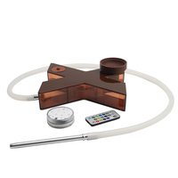 Vente chaude X-Shape LED Lumière Narguilé Moderne Carré Acrylique Conception Portable Manuel En Plastique Narguilé