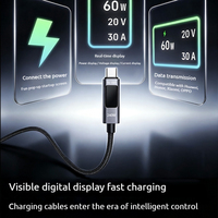 Câble de charge rapide 240W avec affichage numérique intelligent, pour Huawei, Honor, Xiaomi, Vivo, Oppo et OnePlus