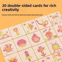 Puzzle Kayu Montessori Mosaik Blok Bangunan untuk Balita Mainan Pelatihan Kognitif Kreatif