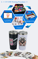 Penjualan Terbaik A3 ukuran UV Printer 6 Logo digital mesin cetak kaca logam kulit casing ponsel kayu UV mesin pencetak Flatbed