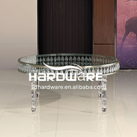 Table centrale en cristal de jambes acryliques d'acier inoxydable de rectangle luxueux pour la table de console d'acier inoxydable d'or de mariage