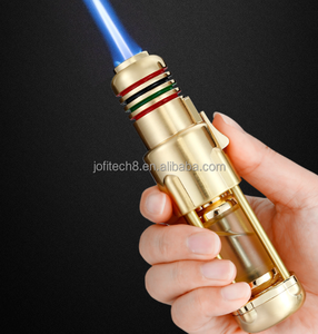 Briquet torche à gaz butane rechargeable JOFI Turbo Jet Flame en alliage de zinc pour cigares, cuisine, camping - Product Image 1