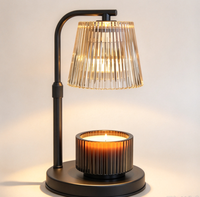 Lampe chauffe-bougie avec minuterie et variateur d'intensité - Chauffe-cire électrique réglable pour bougies parfumées en grand pot