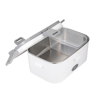 Boîte à lunch électrique portable 60W 1,8L, chauffe-plat compatible 12V/24V/220V/110V pour voitures/camions/maisons/12V