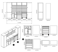 Postes de travail modulaires en métal faciles à installer avec armoires et étagères réglables pour une organisation moderne dans les hôtels, les salles de sport et les écoles