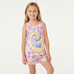 Girls Bows Pattern Summer Breathable Soft Plus Size Short Sleeve Polyester Spandex Vest Pajamas <strong>Set</strong> Size 6-18 - Product Image 4