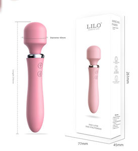 2 yapay penis parmak kişisel silikon masaj ile çift taraflı değnek vibratör - Product Image 2