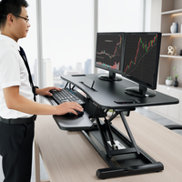 Escritorio Ajustable en Altura de 95*40CM para Computadora con Soporte para Monitor, Plataforma Ajustable en Altura, Marco Plegable para Aumentar la Altura