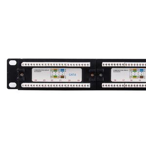 Panneau de brassage réseau Cat6 UTP 24 ports, <span class=keywords><strong>19</strong></span> pouces, pour montage en rack, RJ45, avec bande d'étiquetage, pour centre de données - Product Image 5