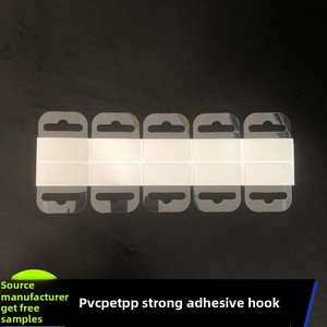 Trong suốt PVC Pet máy bay lỗ tam giác móc bao bì hộp mạnh mẽ dính tự dính hiển thị móc làm bằng nhựa bền - Product Image 2