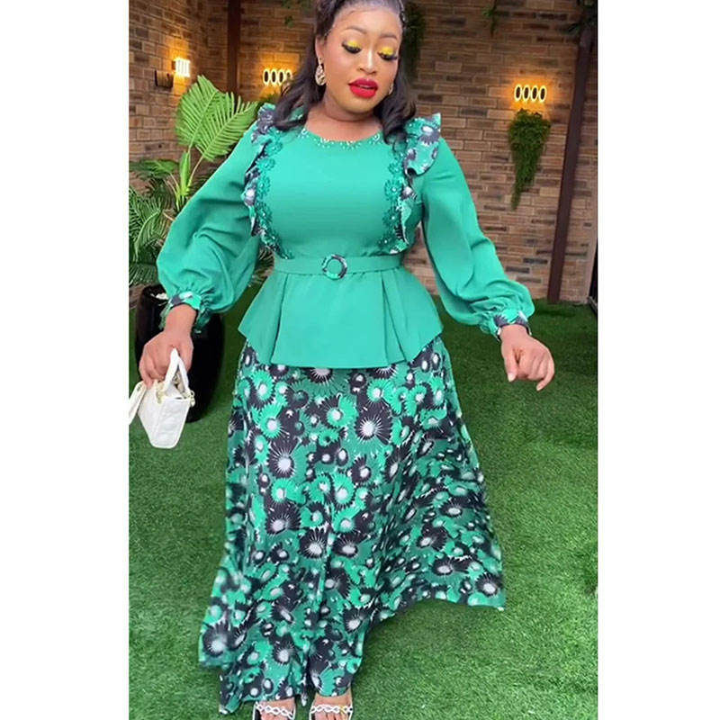 African Clothes for Women PCS Sets Tops and Skirts Suits Dashiki Ankara  Turkey Outfits Gown Plus Size Wedding Party Dresses