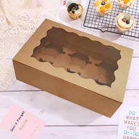 Boîte d'emballage pour cupcakes, desserts, tartes aux œufs, muffins, pique-nique, avec fenêtre