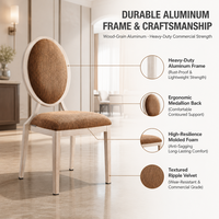 Fabricant de mobilier d'hôtel personnalisable, chaises de salle à manger modernes en tissu pour restaurant et hôtel, chaises empilables de style français