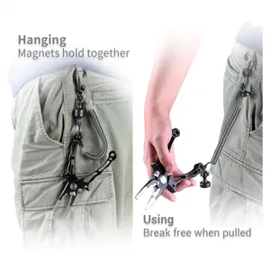 Heavy Duty Fishing Strongest Magnetic Net Release Magnet Clip Holder Retractor With Coiled Lanyard