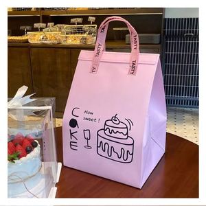 Sacs isothermes portables personnalisables en non-tissé pour livraison de pizzas à emporter avec poignée, sacs fourre-tout isolés en non-tissé pour plats à emporter - Product Image 3
