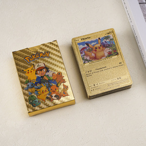 55 piezas Pokemoned Gold Black Silver TCG Cards inglés francés alemán español VMAX Poke Mon Foil juego Trading Card - Product Image 5