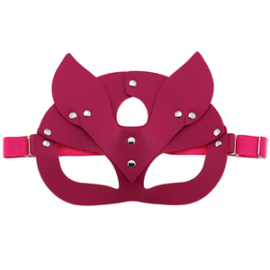 Máscara de ojo de cuero con cuello Punk para mujer, Cosplay de <span class=keywords><strong>Catwoman</strong></span>, fiesta de Halloween con remache - Product Image 5