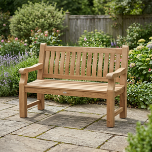 Teak Wood Solid Wood Garden <b>Bench</b> Modern Outdoor Furniture Durable Saber Leg Design Waterproof Eco-Friendly Comfortable - Product Image 3