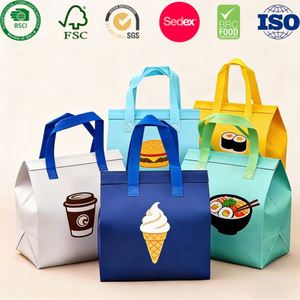 Custom Logo Printed 2026 Waterproof Non Woven Thermal Insulated Food <b>Cooler</b> <b>Backpack</b> Bag Professional Takeout Packaging Bags - Product Image 2