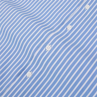 Chemise décontractée d'été pour homme, haute couture, bleu rayé, coupe ample, manches courtes, col rond, tricot brodé