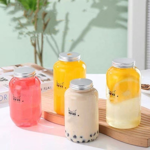 ขวดเครื่องดื่ม PET ใส น่ารัก พร้อมฝาเกลียว พิมพ์ลายสกรีน สำหรับชานมและน้ำผลไม้ - Product Image 5