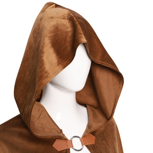 Cape à capuche en daim médiévale pour cosplay, costume unisexe pour fête d'Halloween - Product Image 2