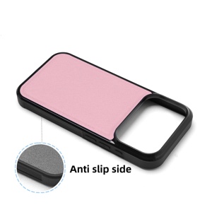 Nouvelle coque en cuir PU pour iPhone <span class=keywords><strong>16</strong></span> 17 Pro Max, couleur unie simple, toucher cuir grainé, étui de protection professionnel pour téléphone - Product Image 4