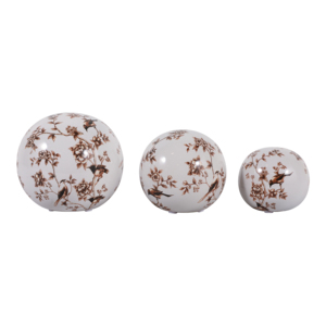 Sfere decorative in ceramica Birds And Blooms Orbs per la casa, il bagno, l'ufficio, il soggiorno, la decorazione delle mensole - Product Image 2